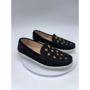 MARC JOSEPH New York Kids Suede Loafer Shoe Black Star Leather 12 Toddler